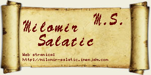 Milomir Salatić vizit kartica